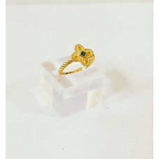 Γυναικείο Ασημένιο επίχρυσο βυζαντινό δαχτυλίδι με ζιργκον (SR59)